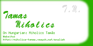 tamas miholics business card